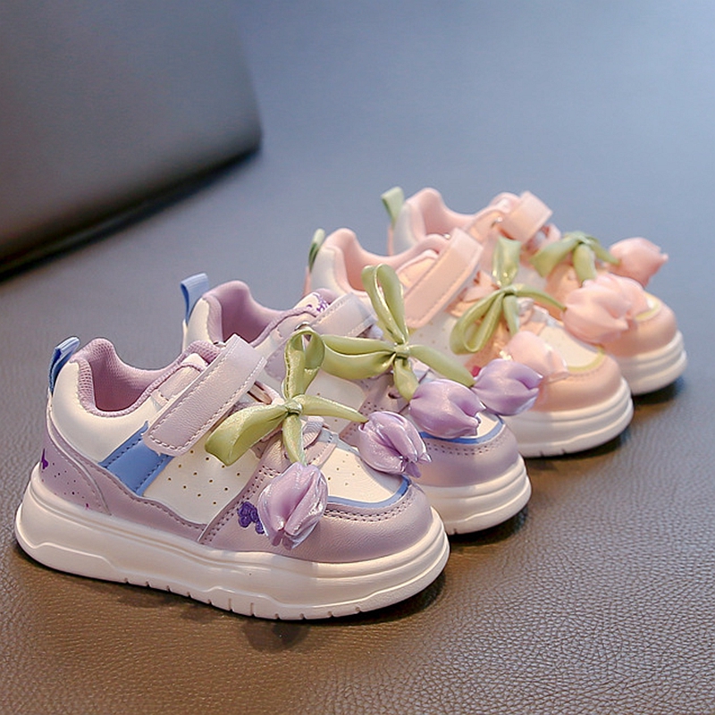 SHLIANG Herbst Mädchen Freizeitschuhe Blumen Süße Kinder Sportschuhe Weicher Boden Neue Kinder Laufschuhe Rutschfeste Prinzessin Turnschuhe Y0679_voghion.com