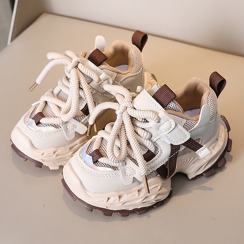 XUANMU Scarpe sportive per bambini con suola spessa, scarpe da corsa alla moda per ragazze, scarpe casual per ragazzi, scarpe per bambini con lacci e suola morbida V0081_voghion.com