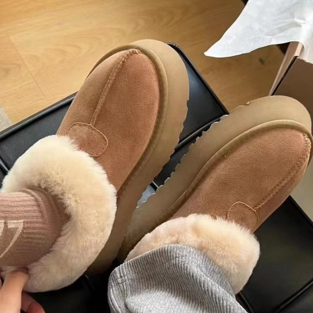 Bottes de neige à semelles épaisses pour femmes, modèle 2026, bottes basses chaudes et épaisses en coton doublées de peau de mouton, nouveau style hivernal U,G,G_voghion.com