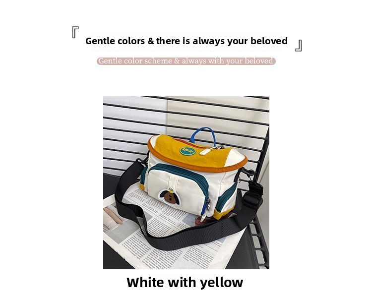 Borsa a tracolla a contrasto donna borsa a mano multifunzionale_voghion.com
