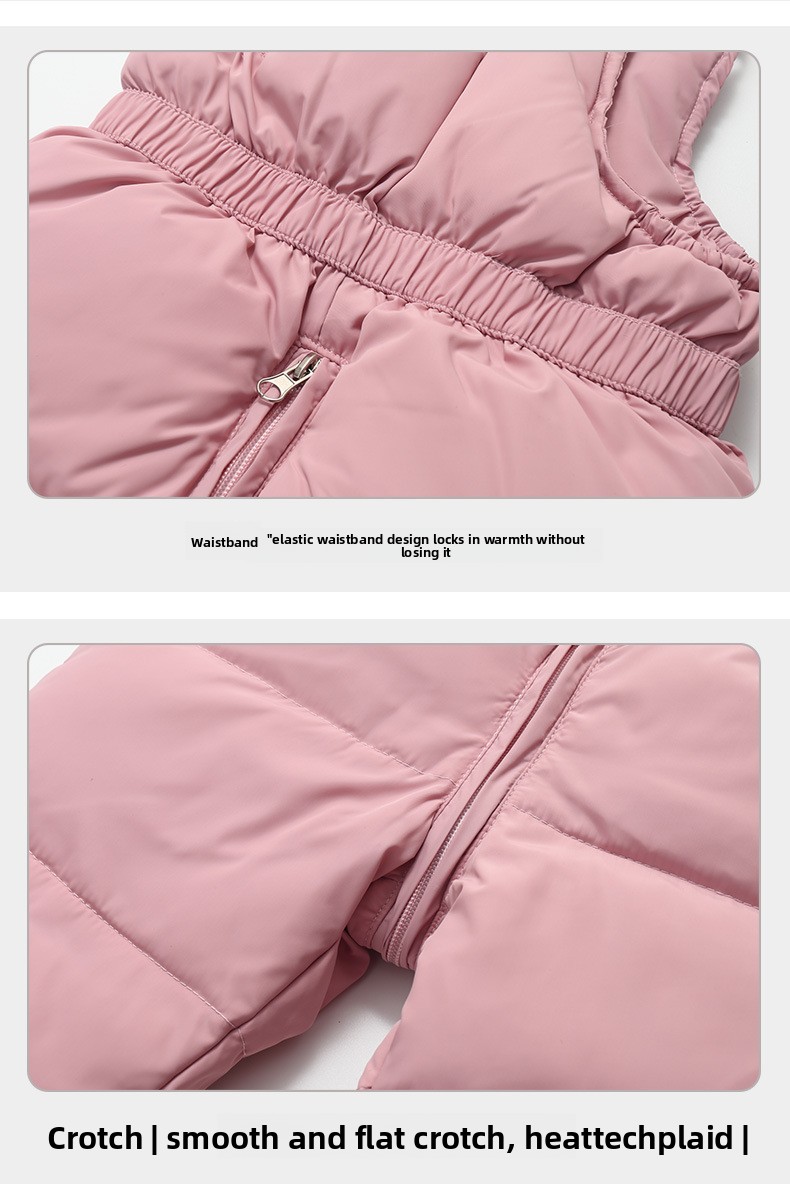 2025 Children's Down Jacket Infant Toddler 1-5 Years Old Boys And Girls New Winter Two-Piece Set Top + Overalls_voghion.com