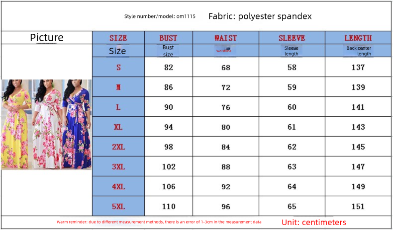 In Stock! . Bestseller European And American Women's Clothing V-neck Printed Long Dress OM1115_ecoleips.com