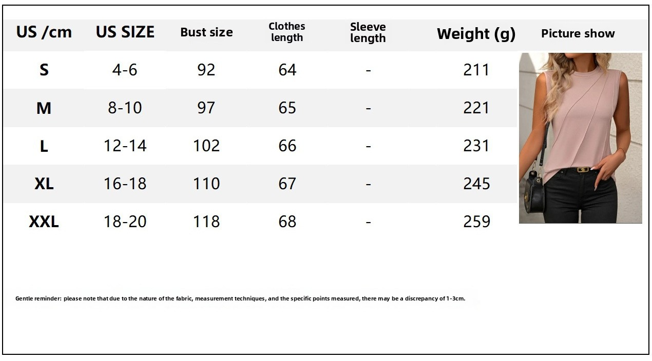 2024 European And American Cross-Border Trade Summer New Solid Color Round Neck Sleeveless Loose T-Shirt Vest For_ecoleips.com