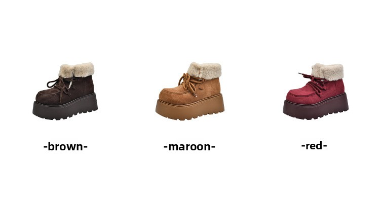 Damstövlar för snö med foder och tjock sula varma vinterkängor_voghion.com