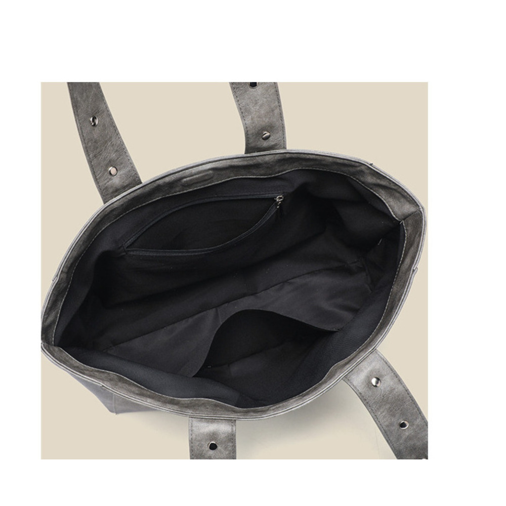 new Oil Waxed Leather Handbag Single Shoulder Elegant Multi-functional Commuter Women's Bag_voghion.com