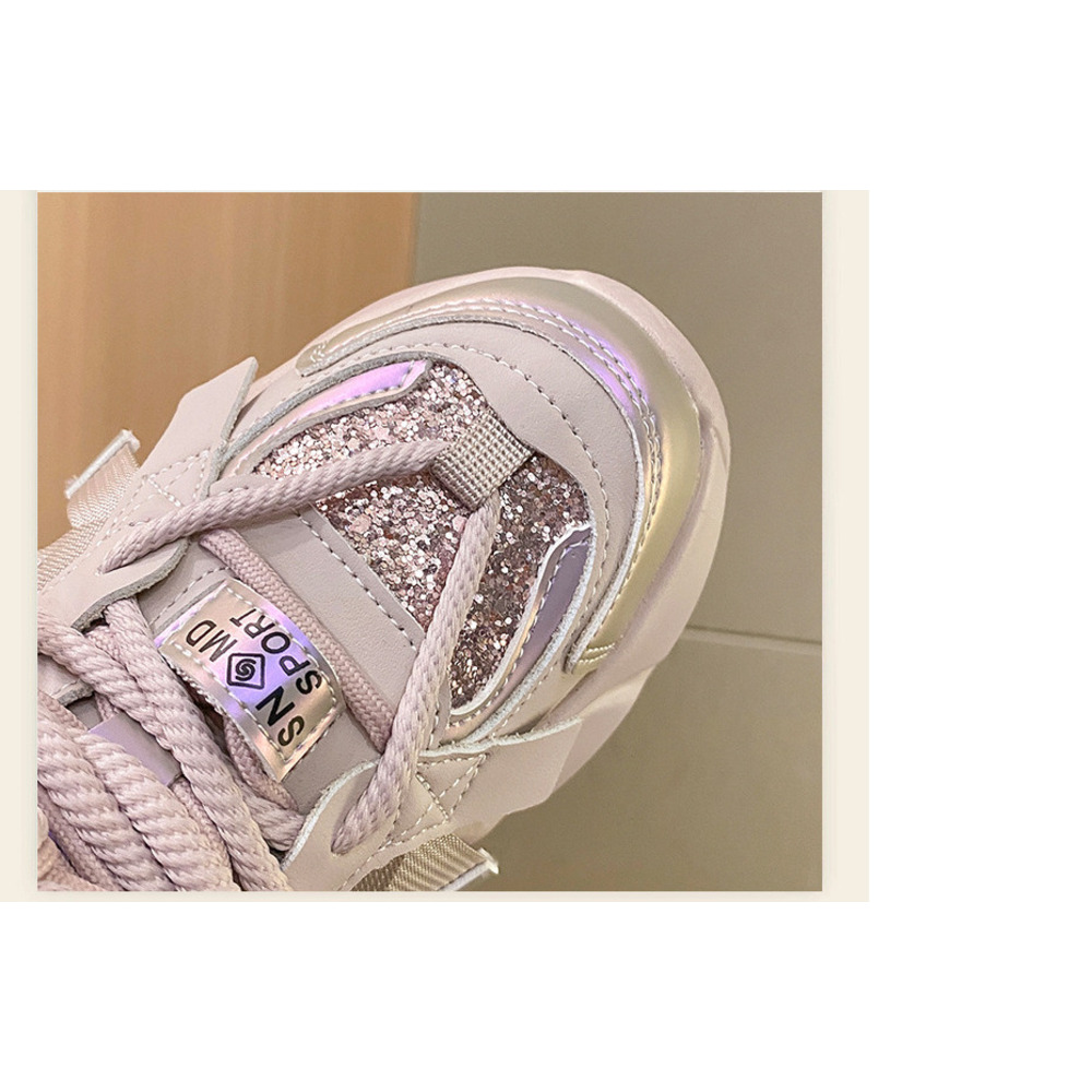 Schuhe für neue Mütter im Herbst/Winter 2025, trendiger Stil, dicke Sohlen für mehr Körpergröße, vielseitiges, elegantes und lässiges Paillettendesign._voghion.com