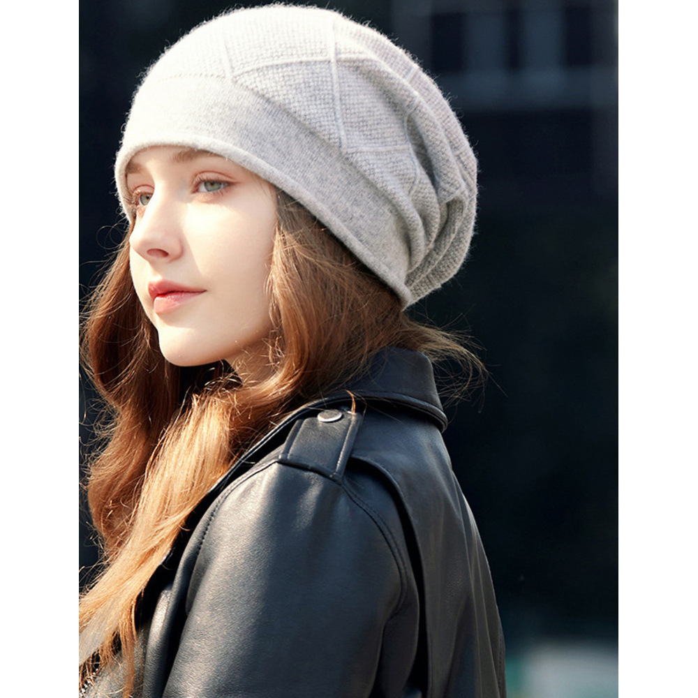 Cappello da donna in maglia di lana multifunzionale alla moda autunno/inverno 2025 con paraorecchie, berretto casual e ampio._voghion.com