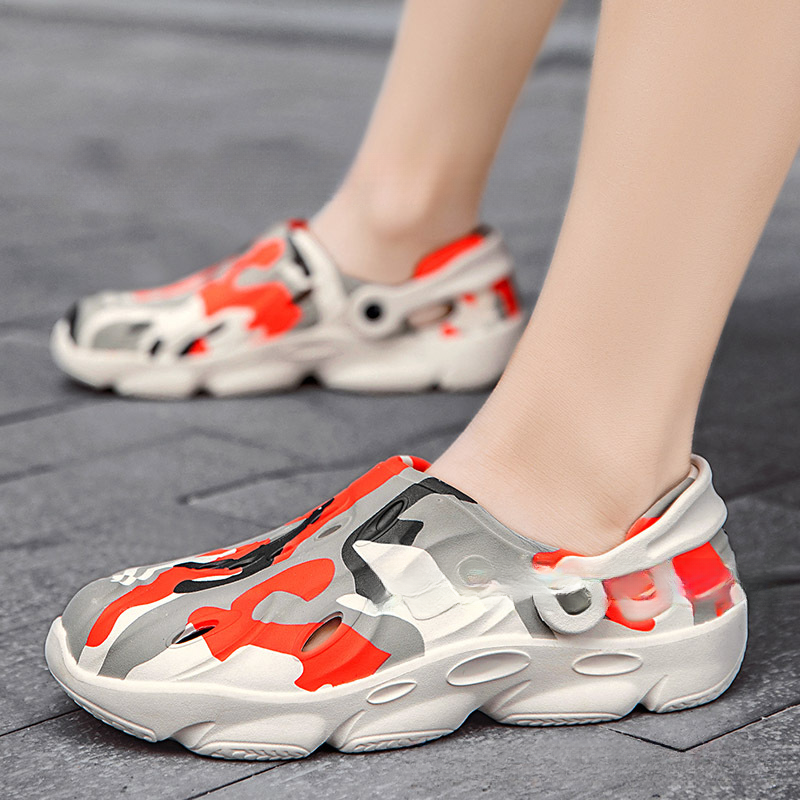 Sommersandalen für Herren mit dicker Sohle, rutschfest, perforiertes, atmungsaktives Mesh für Jugendliche, angenehm zu tragen_voghion.com