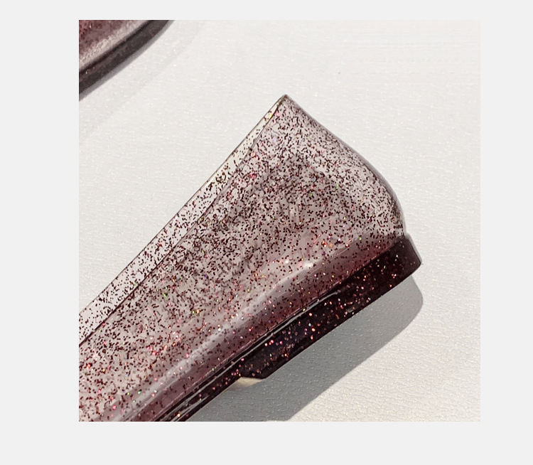 Uformelle flate sandaler med firkantet tå, bruk Instagram trendy mote PVC krystallklare sko_voghion.com