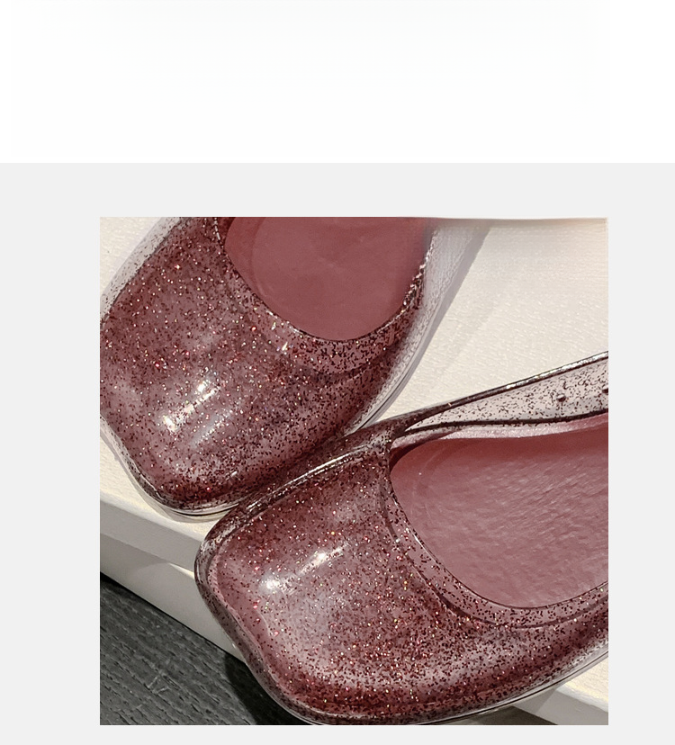 Uformelle flate sandaler med firkantet tå, bruk Instagram trendy mote PVC krystallklare sko_voghion.com