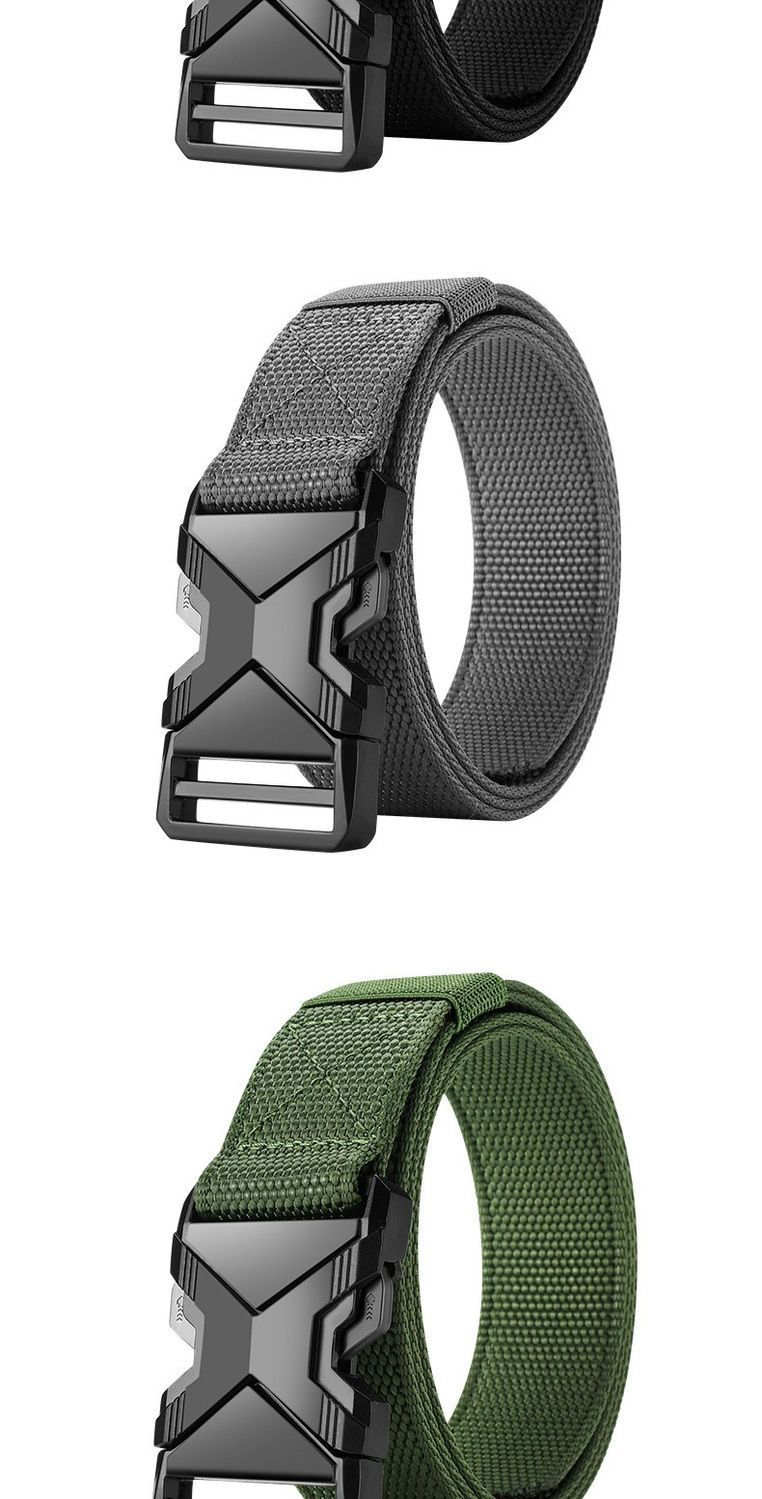 Nylon Automatic Buckle Belt, Outdoor Workwear, Tactical Pants, Military Training Belt, Men's_voghion.com