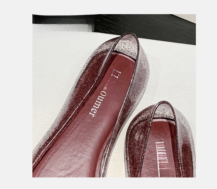 Uformelle flate sandaler med firkantet tå, bruk Instagram trendy mote PVC krystallklare sko_voghion.com