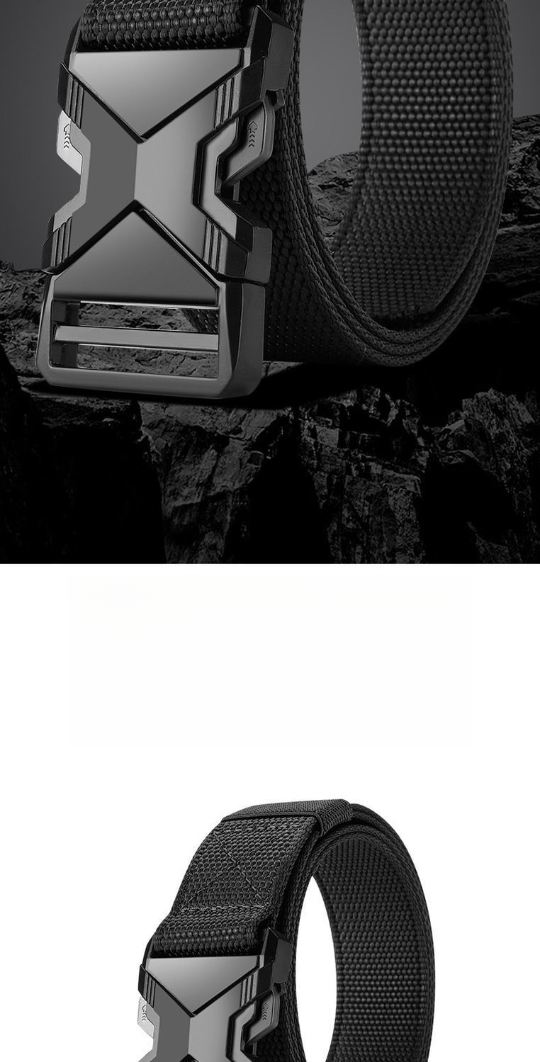 Nylon Automatic Buckle Belt, Outdoor Workwear, Tactical Pants, Military Training Belt, Men's_voghion.com