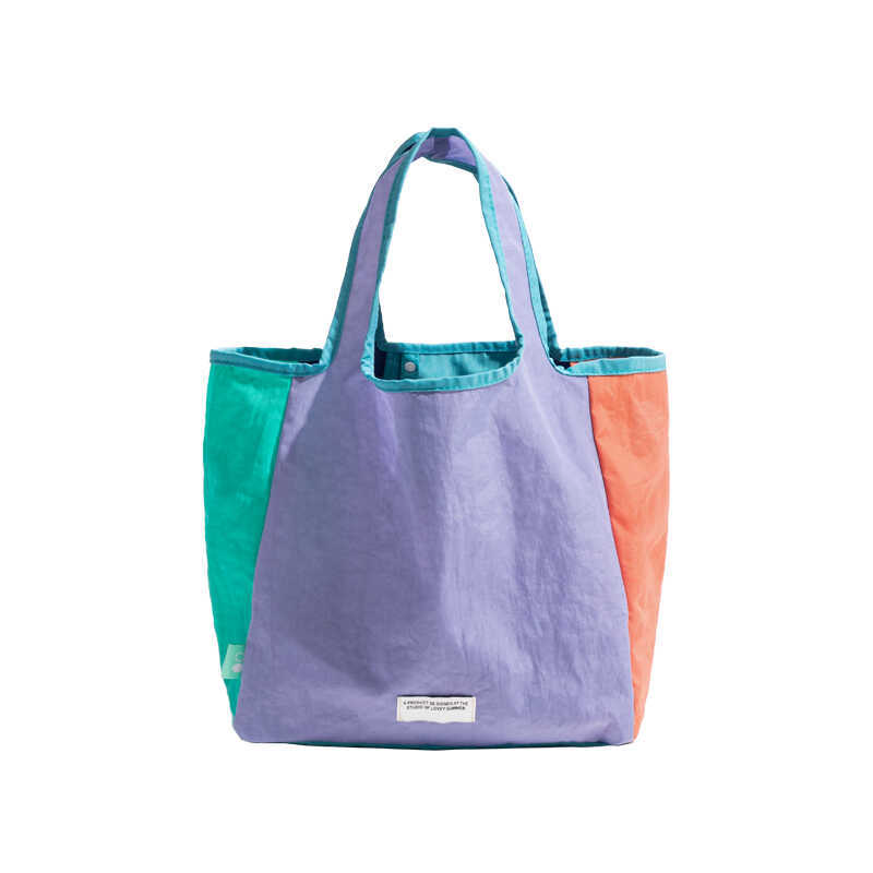 Borsa a mano in tela Dopamine 2025 Nuova borsa a tracolla pieghevole colorblocking_voghion.com