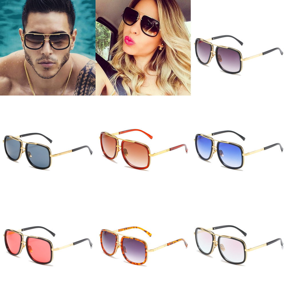 Tijia Double-bridge Large-frame European And American Trendy Thick-frame Sunglasses, Fashionable Beach Outdoor Street_voghion.com