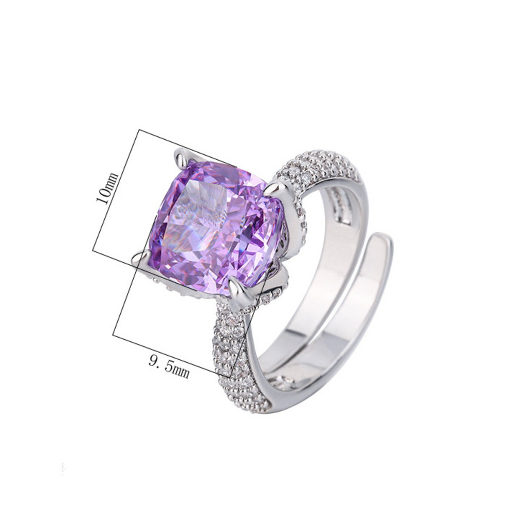 Zhuang Shengsheng Schmuckboden vergoldeter Diamant mit hohem Kohlenstoffgehalt, Eisblumenschliff, dickes Quadrat, Kupferset, Temperament, Licht_voghion.com