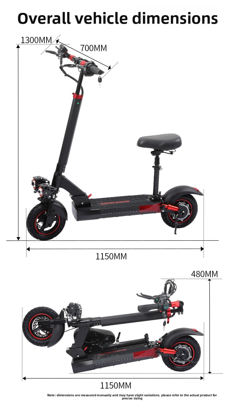 J01 Monopattino elettrico pieghevole fuoristrada con doppio assorbimento degli urti e sedile_voghion.com