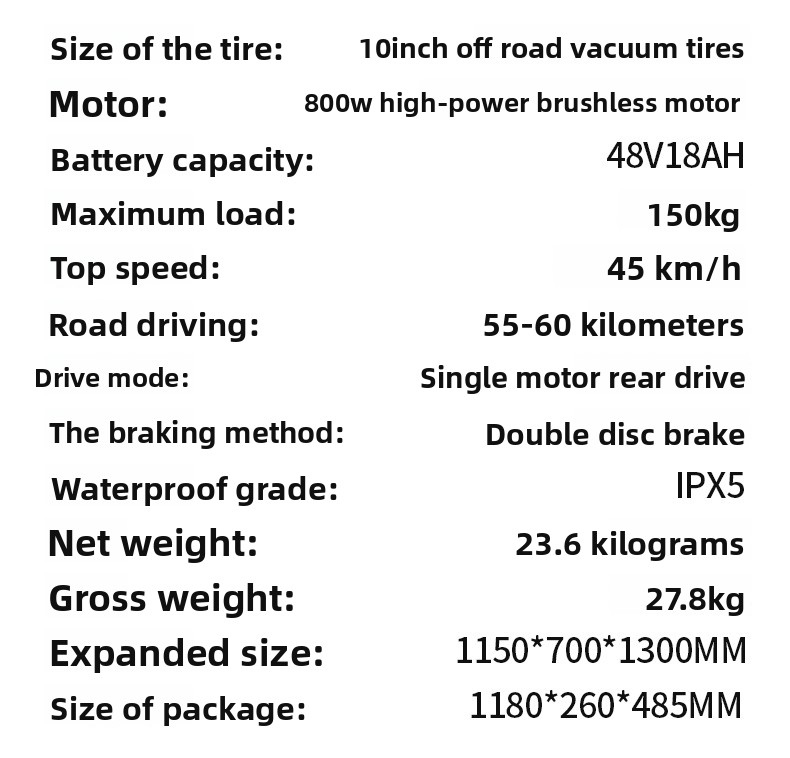 J01 Monopattino elettrico pieghevole fuoristrada con doppio assorbimento degli urti e sedile_voghion.com