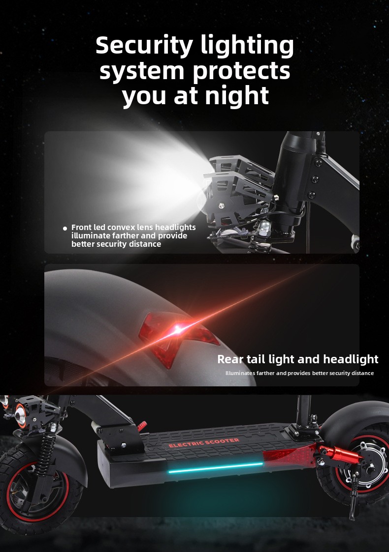 J01 Monopattino elettrico pieghevole fuoristrada con doppio assorbimento degli urti e sedile_voghion.com