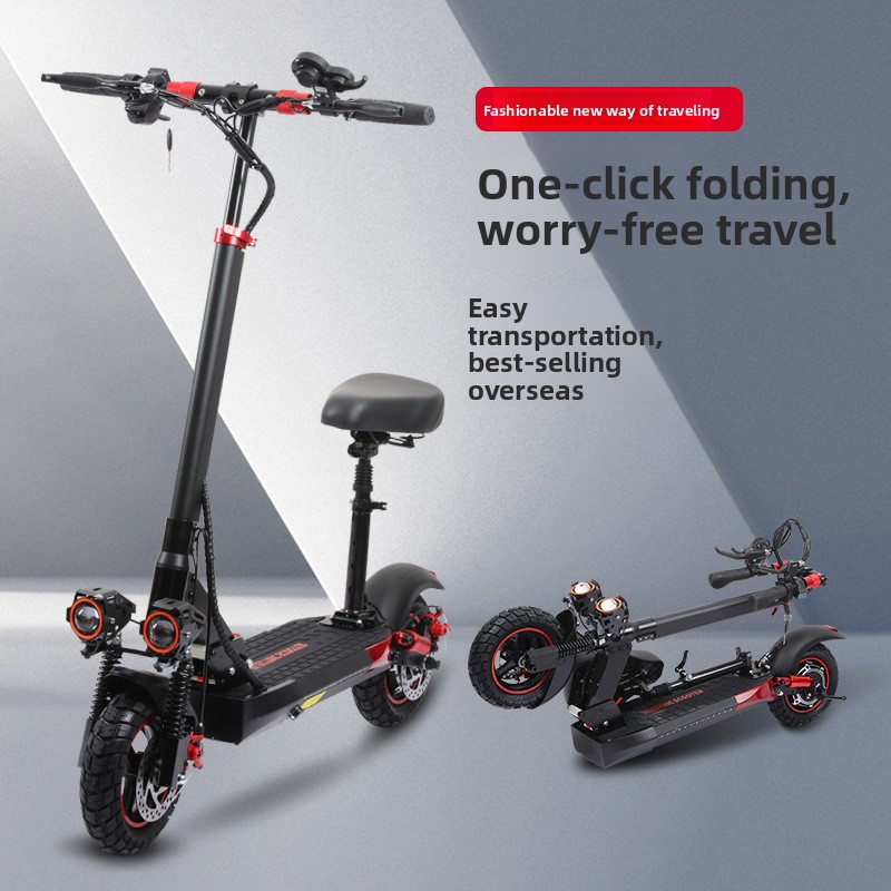 J01 Off-road Dual Shock Absorption With Seat, Foldable Electric Scooter_voghion.com
