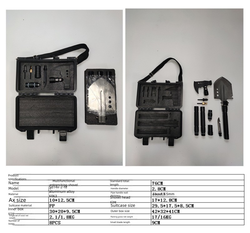 Multifunctional Outdoor Camping Folding Car-mounted Extended Military Shovel And Axe Set_voghion.com
