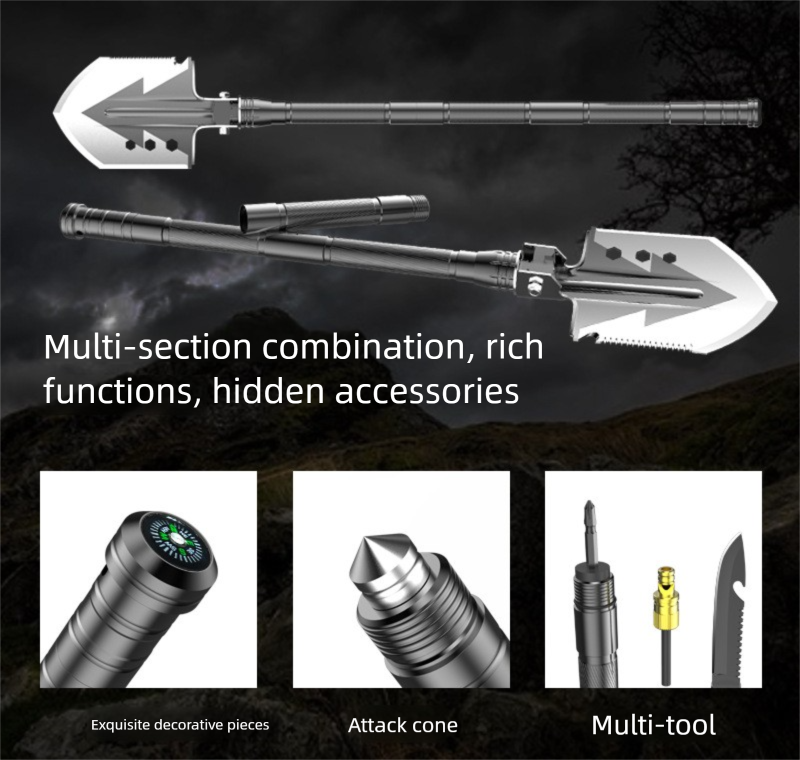 Multifunctional Outdoor Camping Folding Car-mounted Extended Military Shovel And Axe Set_voghion.com