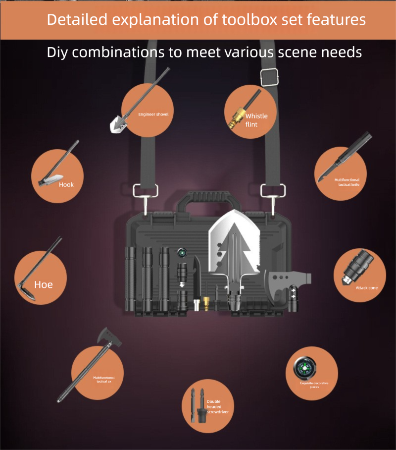 Multifunctional Outdoor Camping Folding Car-mounted Extended Military Shovel And Axe Set_voghion.com