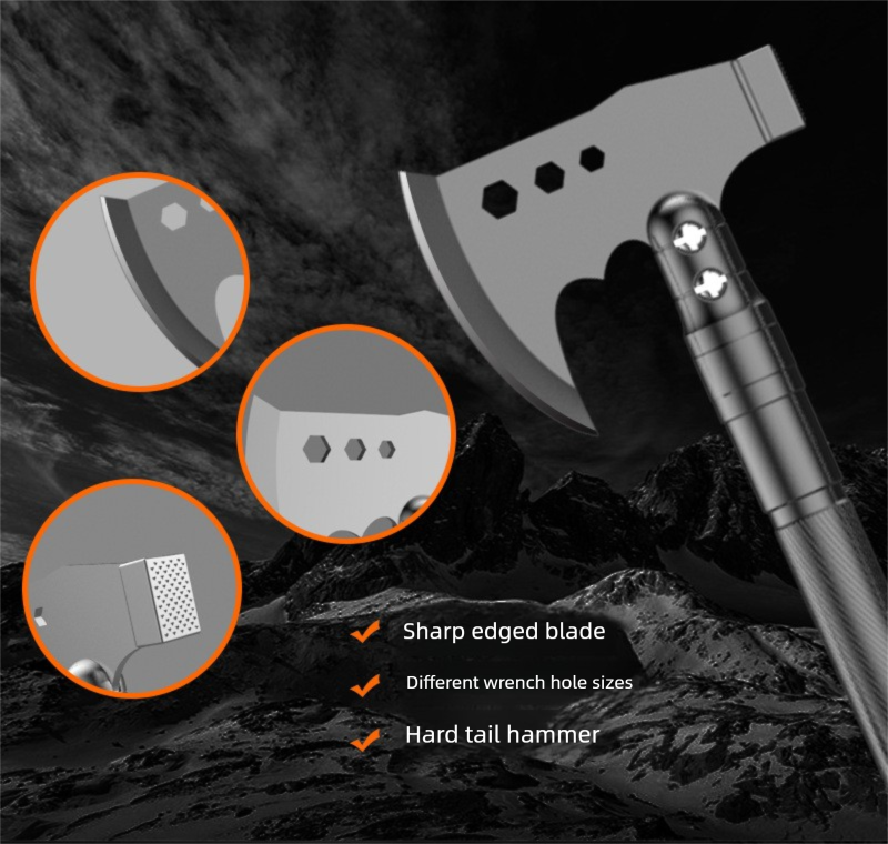Multifunctional Outdoor Camping Folding Car-mounted Extended Military Shovel And Axe Set_voghion.com