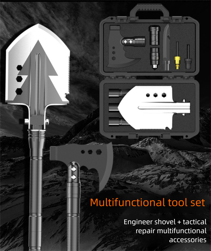 Multifunctional Outdoor Camping Folding Car-mounted Extended Military Shovel And Axe Set_voghion.com