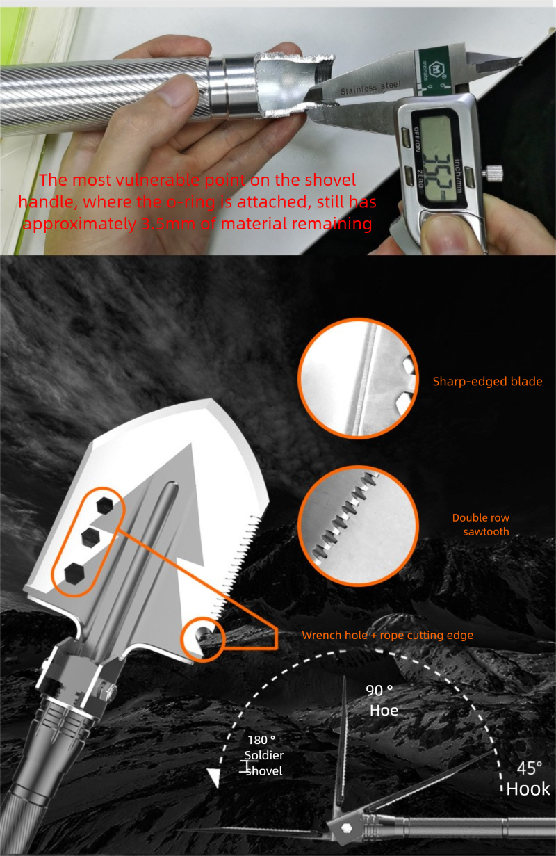 Multifunctional Outdoor Camping Folding Car-mounted Extended Military Shovel And Axe Set_voghion.com