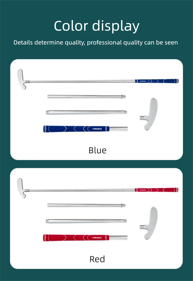 Three Section Clubs Aluminum Alloy Portable Beginner Practice Putter Golf Clubs_voghion.com