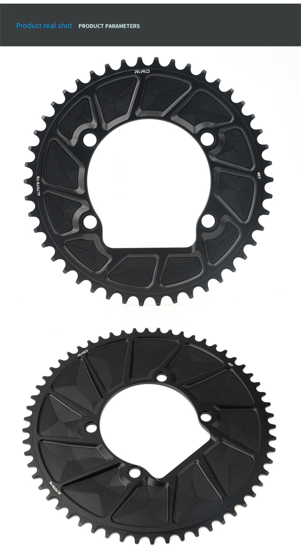 Plateau de vélo pliant scellé CNC en alliage d'aluminium 110BCD simple positif et négatif RIRO Road_voghion.com