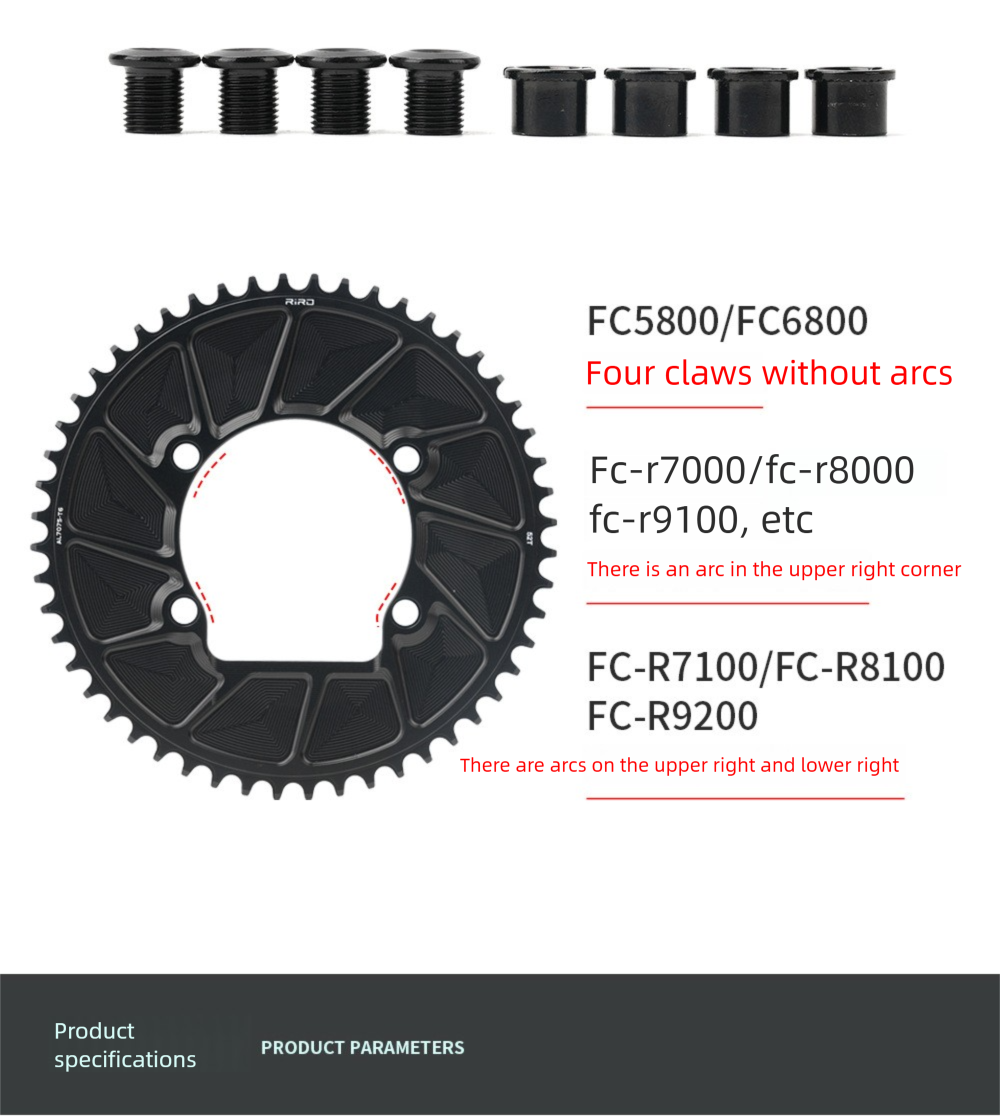 Plateau de vélo pliant scellé CNC en alliage d'aluminium 110BCD simple positif et négatif RIRO Road_voghion.com