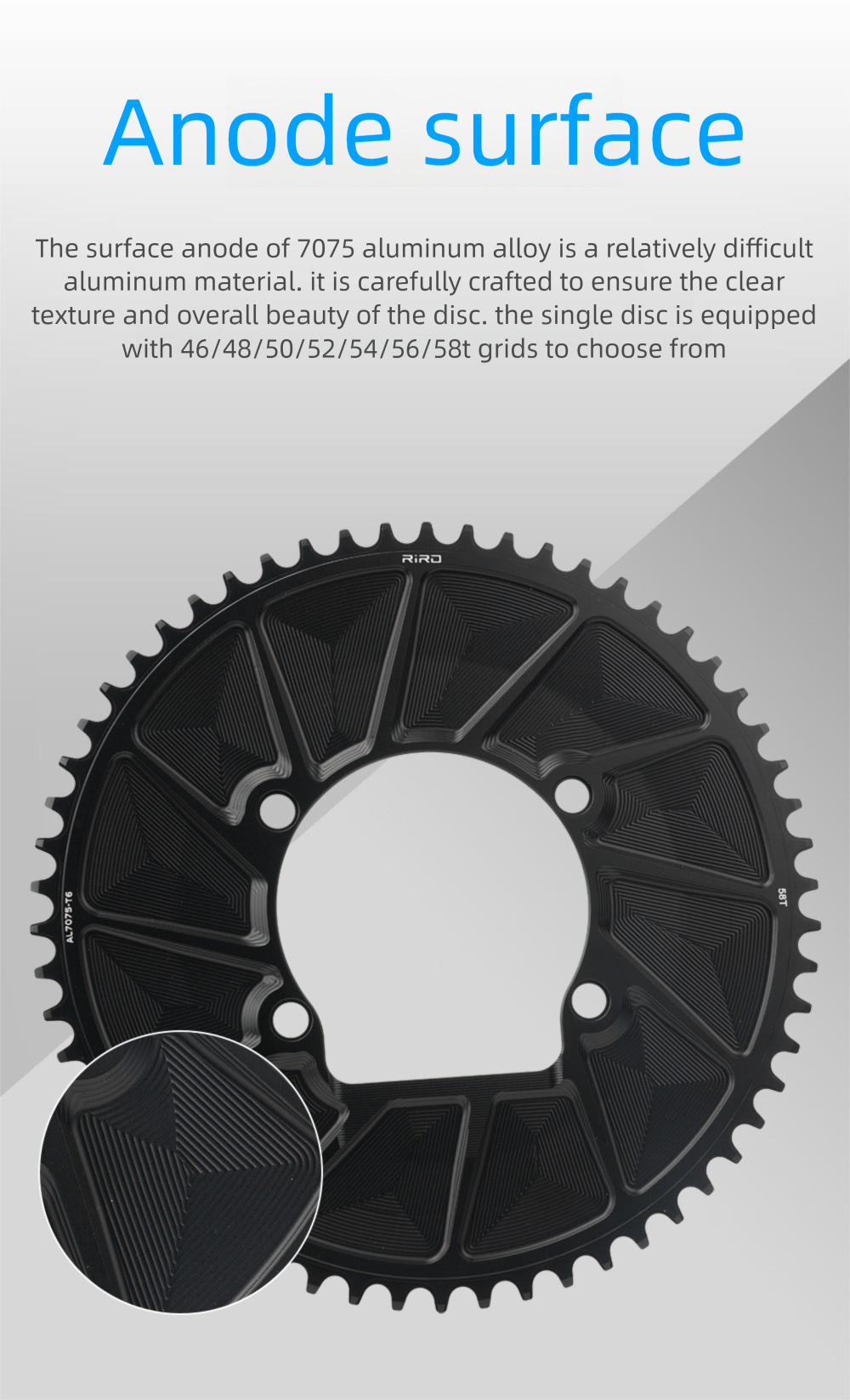 Plateau de vélo pliant scellé CNC en alliage d'aluminium 110BCD simple positif et négatif RIRO Road_voghion.com