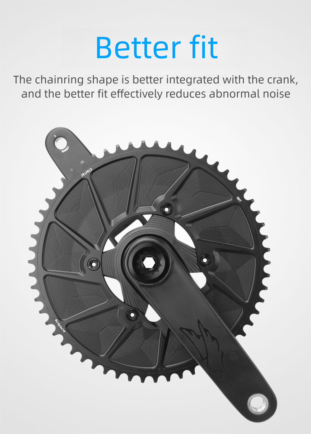 Plateau de vélo pliant scellé CNC en alliage d'aluminium 110BCD simple positif et négatif RIRO Road_voghion.com