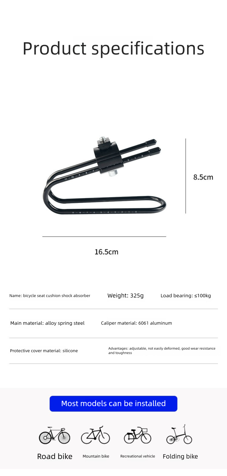 Fahrrad Absorber Komfort Arch Stoßdämpfung Erhöhung Gerät Mountainbike Sattel Sitzkissen Ausrüstung_voghion.com