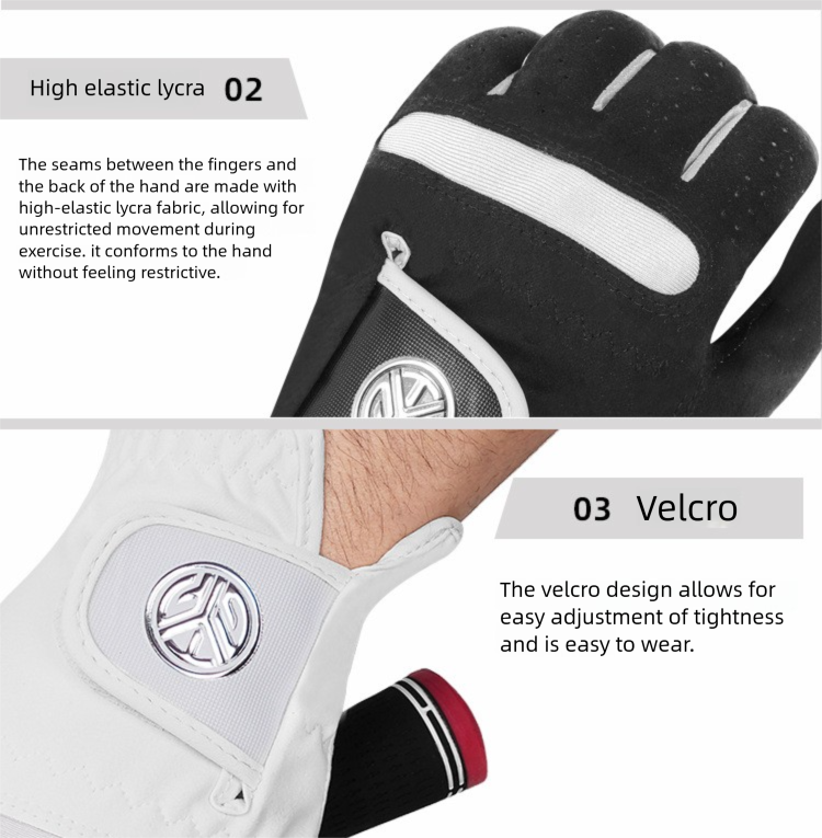 Herren Ultrafeinfasertuch Bequeme, atmungsaktive, langlebige Golfhandschuhe Einzelstück Austauschbar_voghion.com
