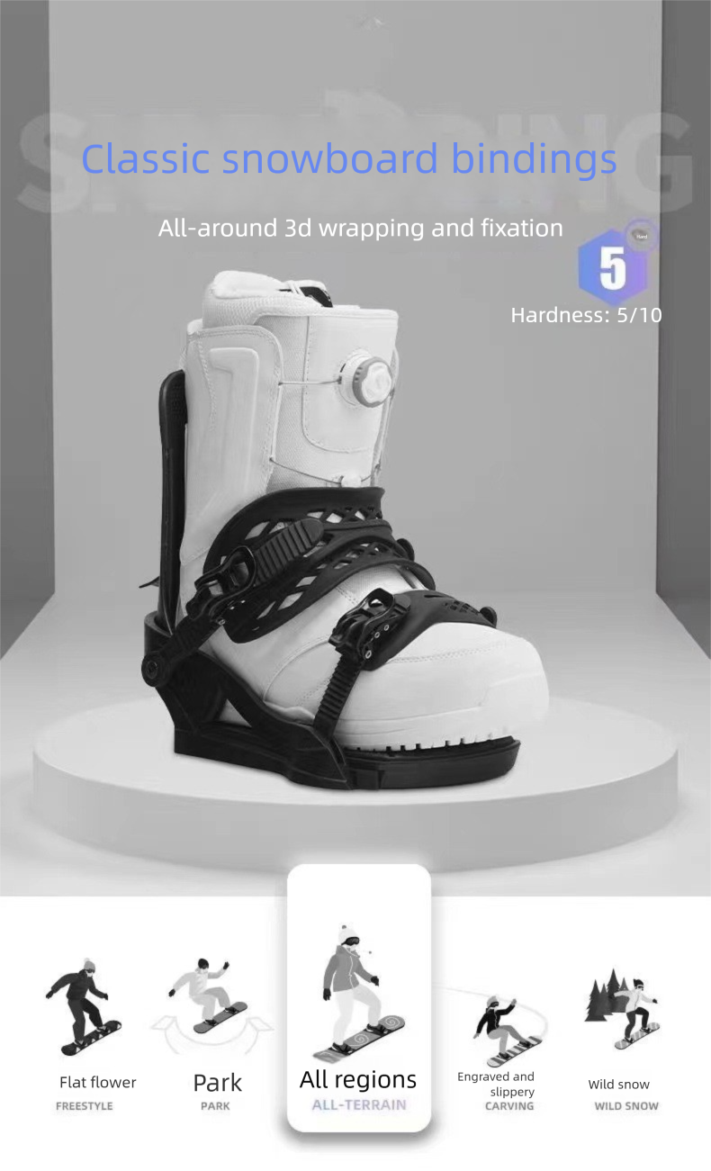 Dan Hong Bindings For Men And Women, Snowboard Strap Bindings, All-Terrain Freestyle Traditional Style_voghion.com