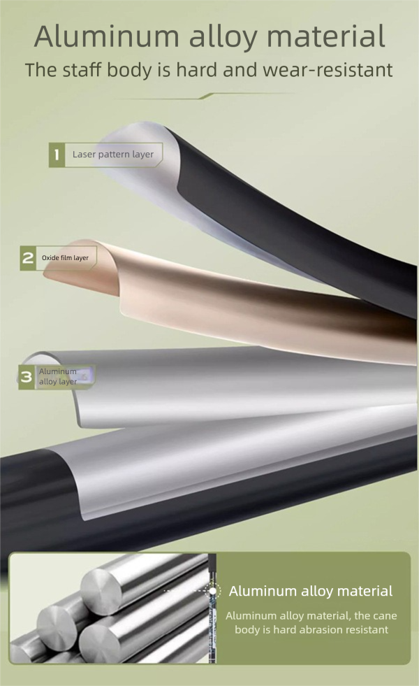Shock Absorbing High Strength Hiking Ultra Light Aluminum Alloy Three Four Section Curved Straight Handle Telescopic_voghion.com