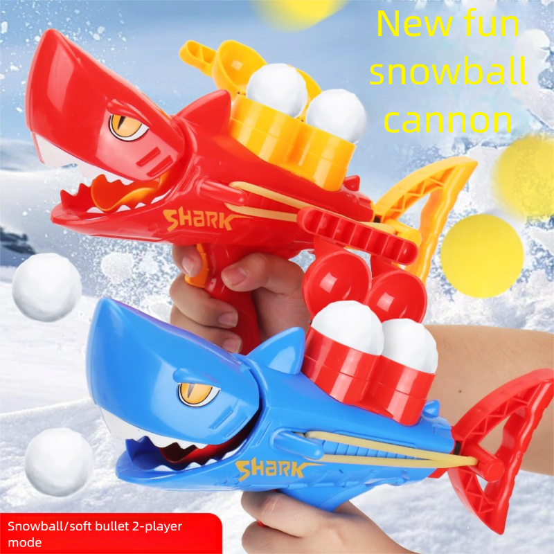 Shark Children's Toy Gun Snow Play Tool Clip Winter Launcher Snowball Fight Artifact Outdoor_voghion.com