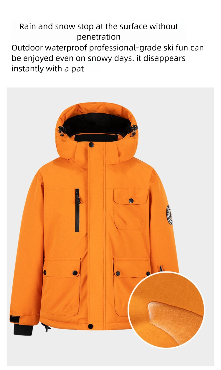Conjunto de traje para niña, chaqueta y pantalones de esquí Bos' para exteriores, forrados con forro polar, impermeables, resistentes al viento y al agua._voghion.com