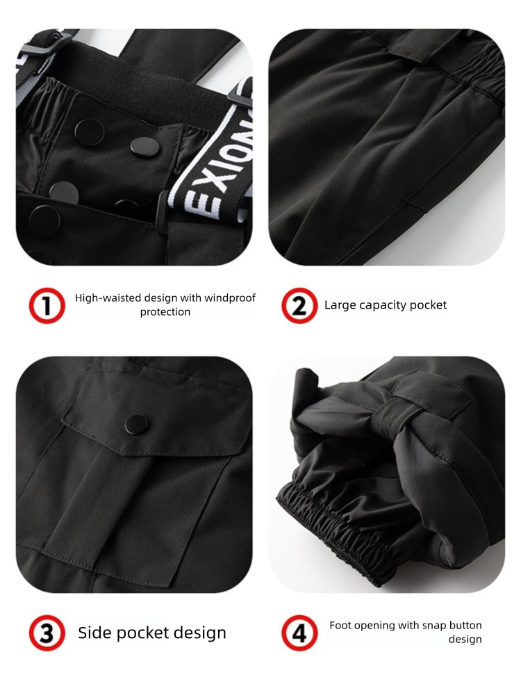 Conjunto de traje para niña, chaqueta y pantalones de esquí Bos' para exteriores, forrados con forro polar, impermeables, resistentes al viento y al agua._voghion.com