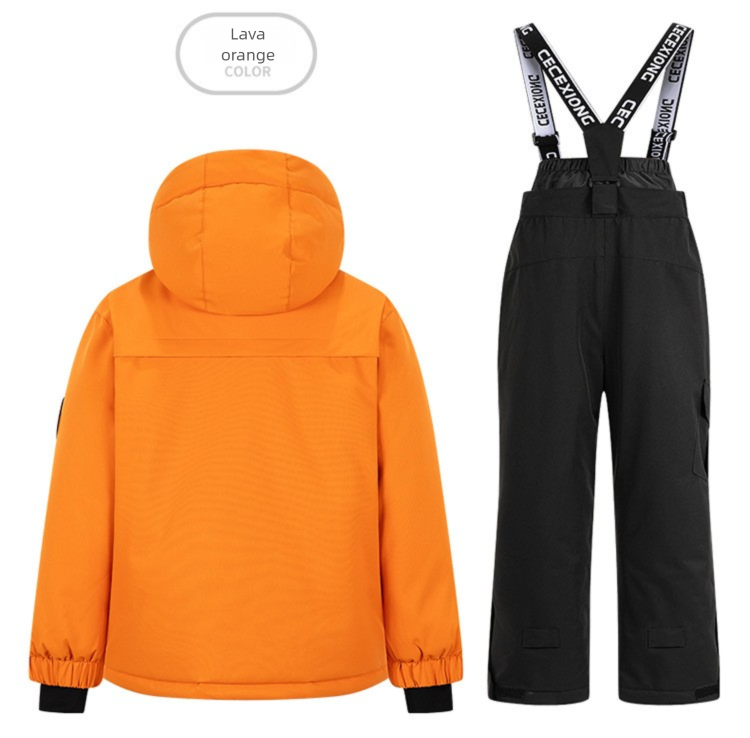 Conjunto de traje para niña, chaqueta y pantalones de esquí Bos' para exteriores, forrados con forro polar, impermeables, resistentes al viento y al agua._voghion.com