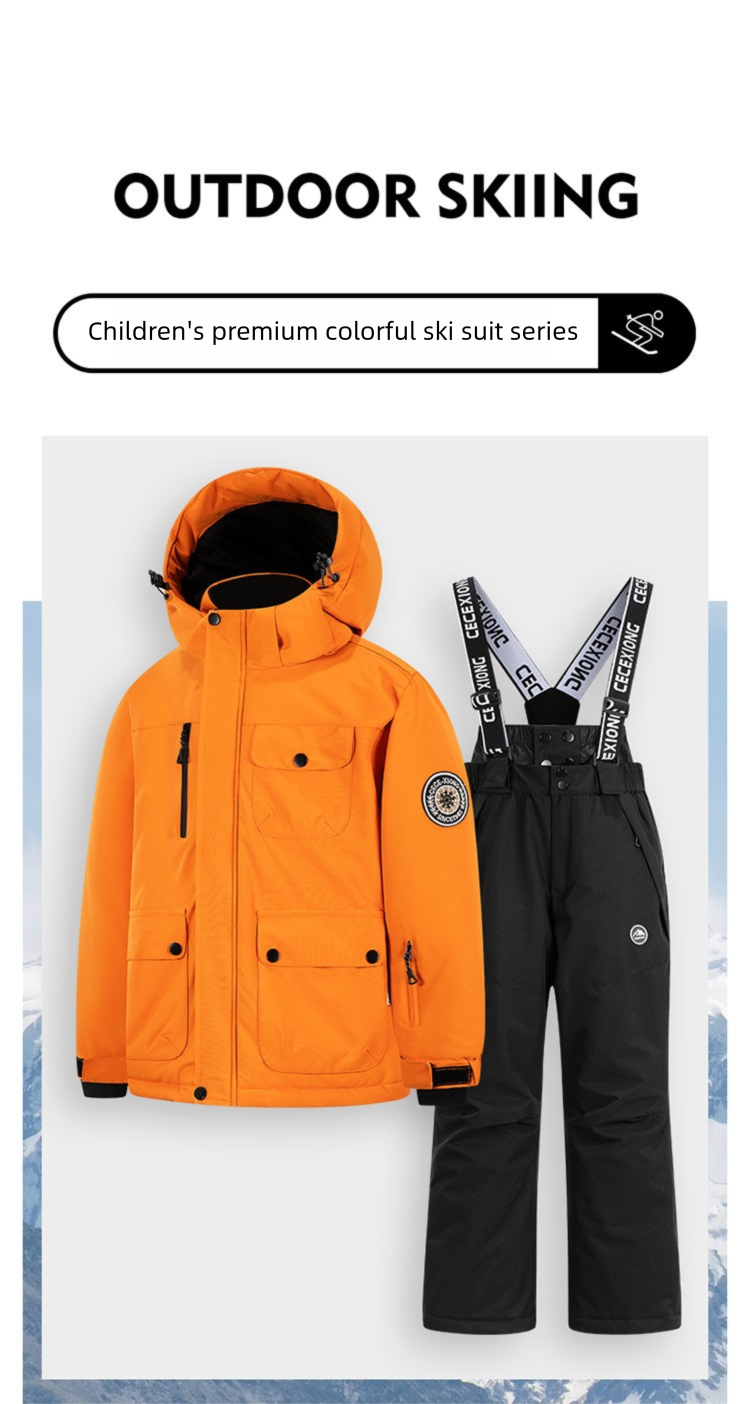 Conjunto de traje para niña, chaqueta y pantalones de esquí Bos' para exteriores, forrados con forro polar, impermeables, resistentes al viento y al agua._voghion.com