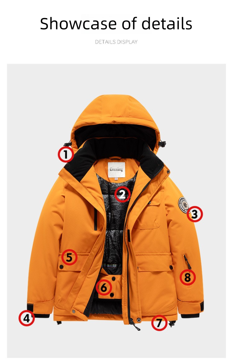 Conjunto de traje para niña, chaqueta y pantalones de esquí Bos' para exteriores, forrados con forro polar, impermeables, resistentes al viento y al agua._voghion.com