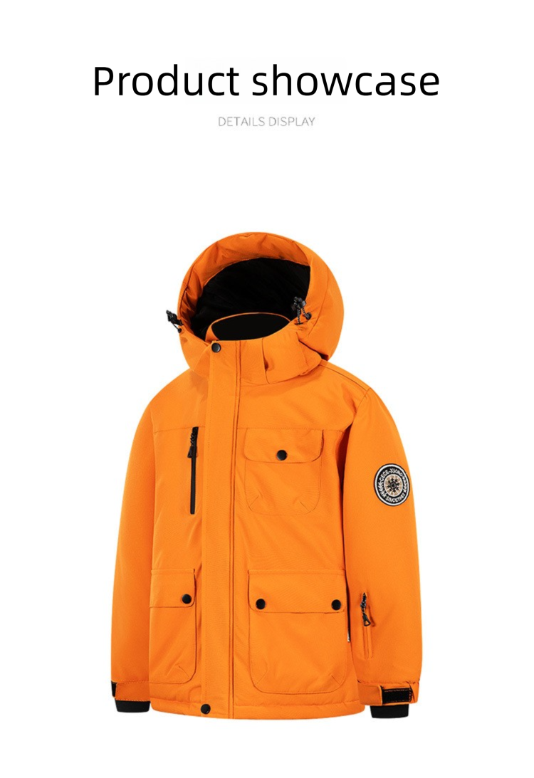 Conjunto de traje para niña, chaqueta y pantalones de esquí Bos' para exteriores, forrados con forro polar, impermeables, resistentes al viento y al agua._voghion.com