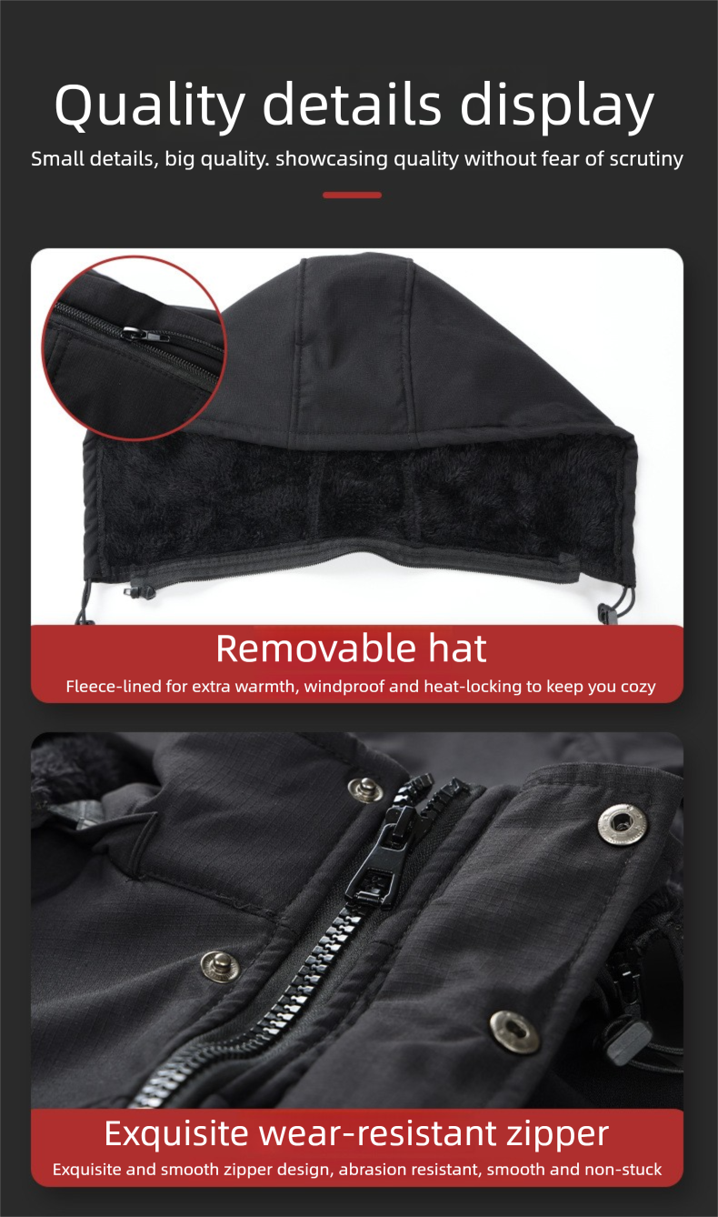 Autumn Winter Fleece-Lined Jacket Set For Men Outdoor Casual Wear-Resistant Dirt-Resistant Multi-Pocket Workwear_voghion.com