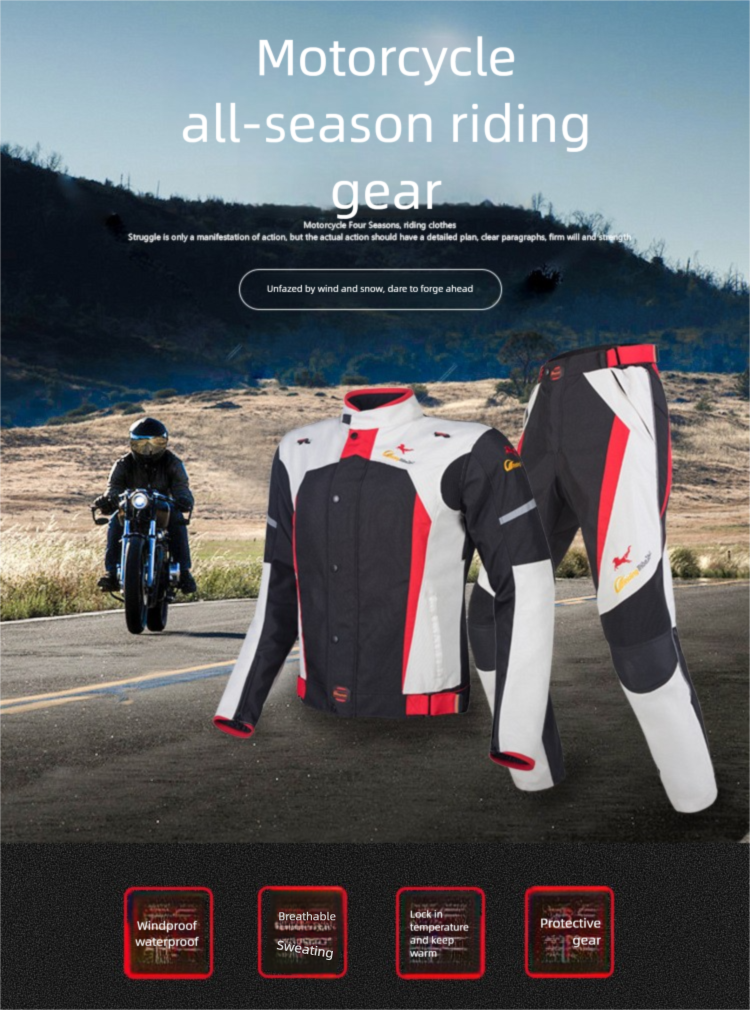 Reitset Herren, Sommer Wasserdicht, Anti-Fall, Warm, Geeignet Für Motorräder Und Geländeräder, Vier Jahreszeiten Motorrad_voghion.com