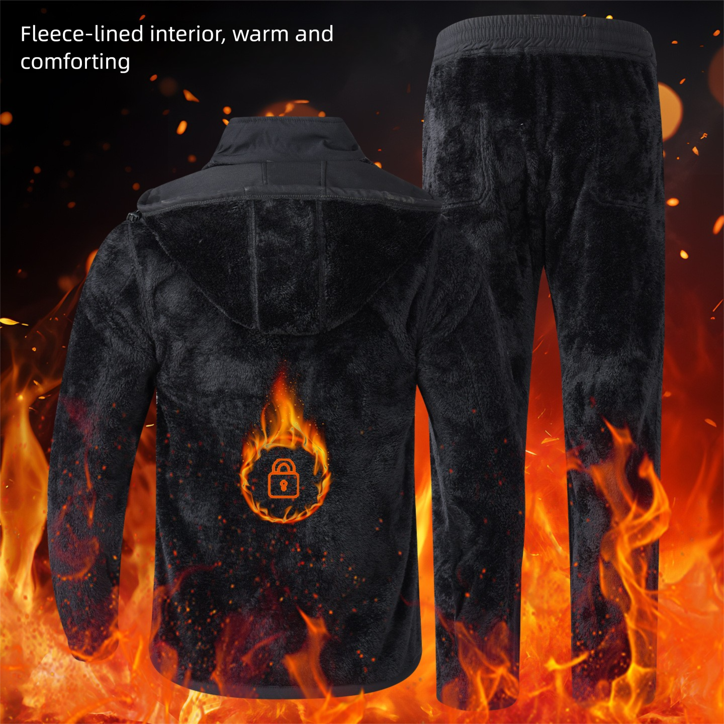 Conjunto de chaqueta con forro polar para hombre, para otoño e invierno, informal, resistente al desgaste y a la suciedad, con múltiples bolsillos, para trabajo._voghion.com