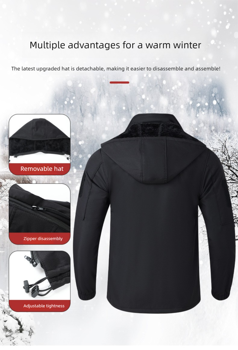 Autumn Winter Fleece-Lined Jacket Set For Men Outdoor Casual Wear-Resistant Dirt-Resistant Multi-Pocket Workwear_voghion.com